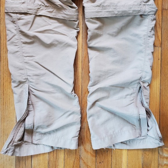 North face men's nylon zip off khaki cargo hiking pants shorts with belt sz S - Picture 11 of 12